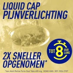 Outlet Advil Reliva Forte Liquid-Caps 400 mg Ibuprofen voor Pijn en Koorts 20 stuks