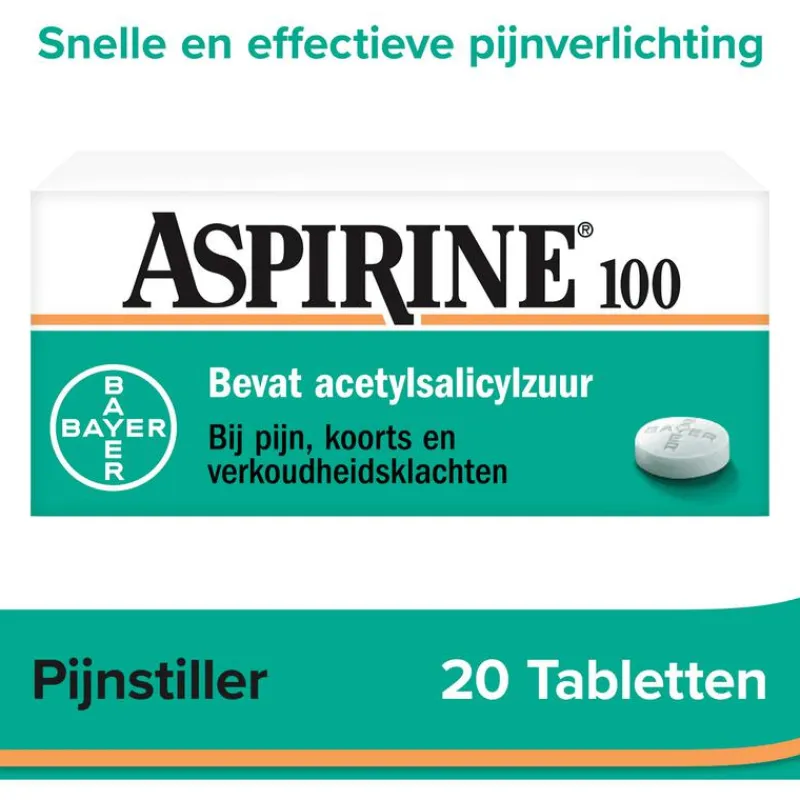 Sale Aspirine 100 mg helpt bij pijn 20 tabletten
