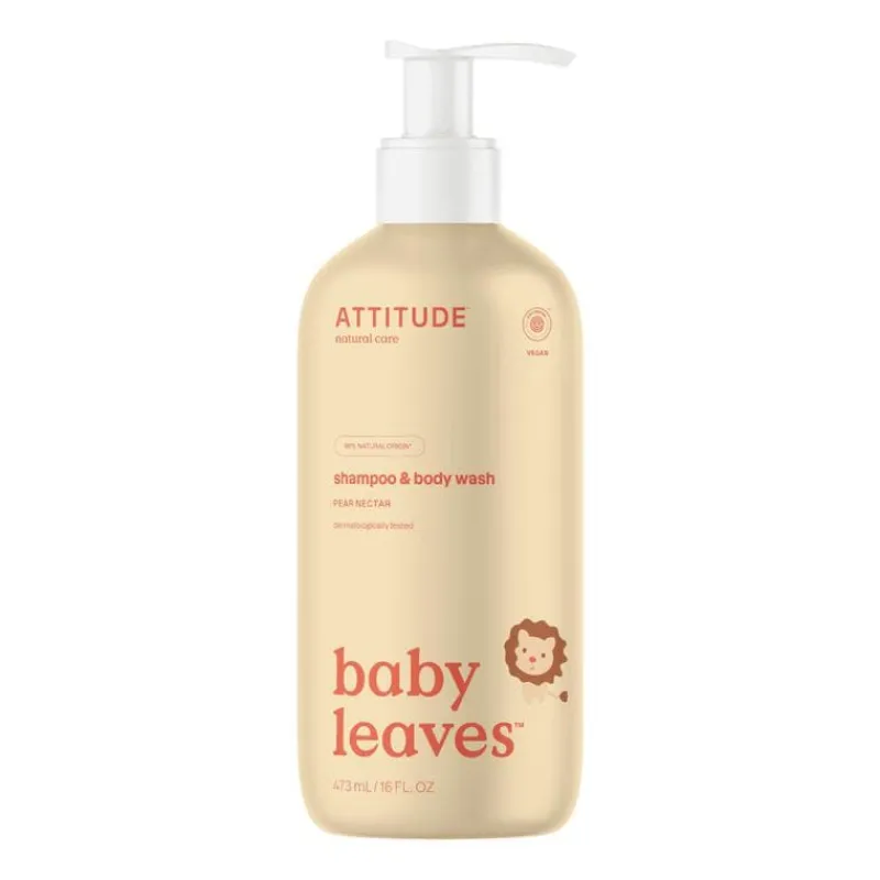 Online Attitude Baby Leaves 2-in-1 Shampoo & Body Wash Peer & Nectar 473 ML