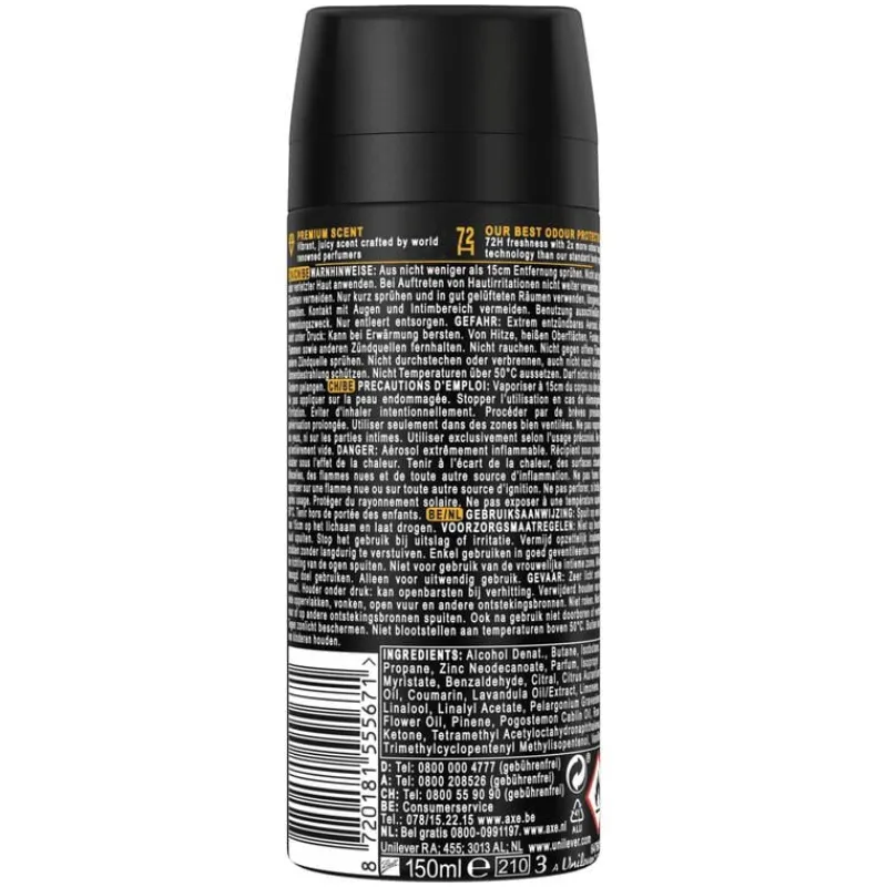 New AXE Fine Fragrance Peach Infusion Deodorant Bodyspray 150 ML
