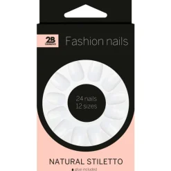 New 2B Fashion Nails Natural Stiletto