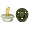 Hot Bibs Anatomische Fopspeen Two Pack Natuurlijk Rubber Sage/Hunter Green Maat 2