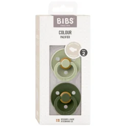 Hot Bibs Anatomische Fopspeen Two Pack Natuurlijk Rubber Sage/Hunter Green Maat 2