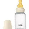 Hot Bibs Babyfles 150 ML Ivory met Latex speen en opvouwbaar trechtertje
