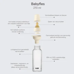 Best Bibs Babyfles 270 ML Sage met Latex speen en opvouwbaar trechtertje