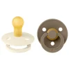 Outlet Bibs Fopspeen Two Pack Natuurlijk Rubber Ivory/Dark Oak Maat 1