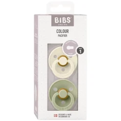 Outlet Bibs Fopspeen Two Pack Natuurlijk Rubber Ivory/Sage Maat 1