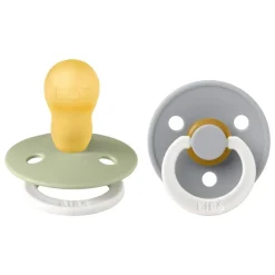 New Bibs Glow in the dark Fopspeen Two Pack Natuurlijk Rubber Sage/Cloud Maat 3