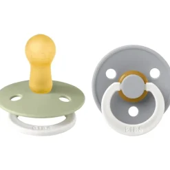 New Bibs Glow in the dark Fopspeen Two Pack Natuurlijk Rubber Sage/Cloud Maat 2