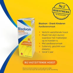 Best Bisolvon Hoestdrank Voor Kinderen Met Aardbeiensmaak 4 mg/5 ml 125 ML