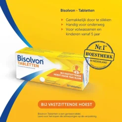 Best Bisolvon Tabletten Bij Vastzittende Hoest Voor Volwassen 8 mg 50 Tabletten