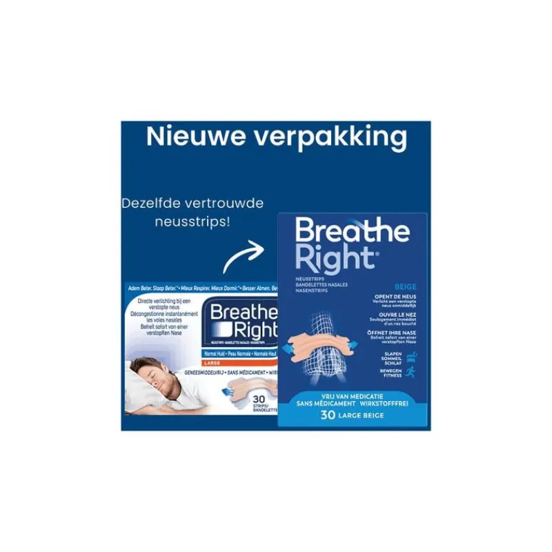 Best Breathe Right Neusstrips Large 30 stuks