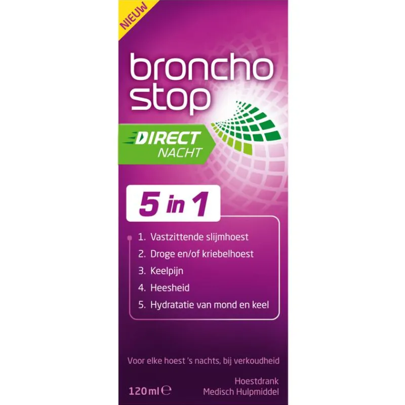 New Bronchostop Direct Nacht 5-in-1 Hoestdrank 120 ML
