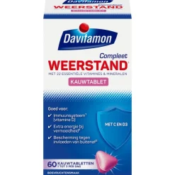 Hot Davitamon Compleet Weerstand Vitamine C&D Bosvruchten 60 kauwtabl