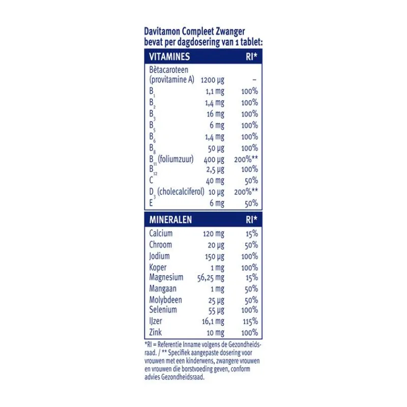 Discount Davitamon Compleet Zwanger met Extra Foliumzuur en Vitamine D3 60 Tabletten