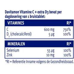 New Davitamon Forte Vitamine C + Extra D3 Bruistabletten 15 stuks