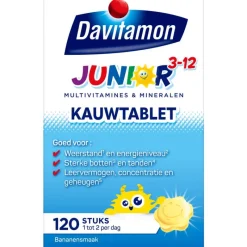 Outlet Davitamon Junior 3-12 Kauwtabletten Bananensmaak