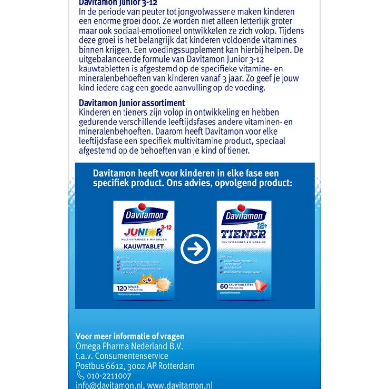 Outlet Davitamon Junior 3+ Kauwvitamines Multifruit