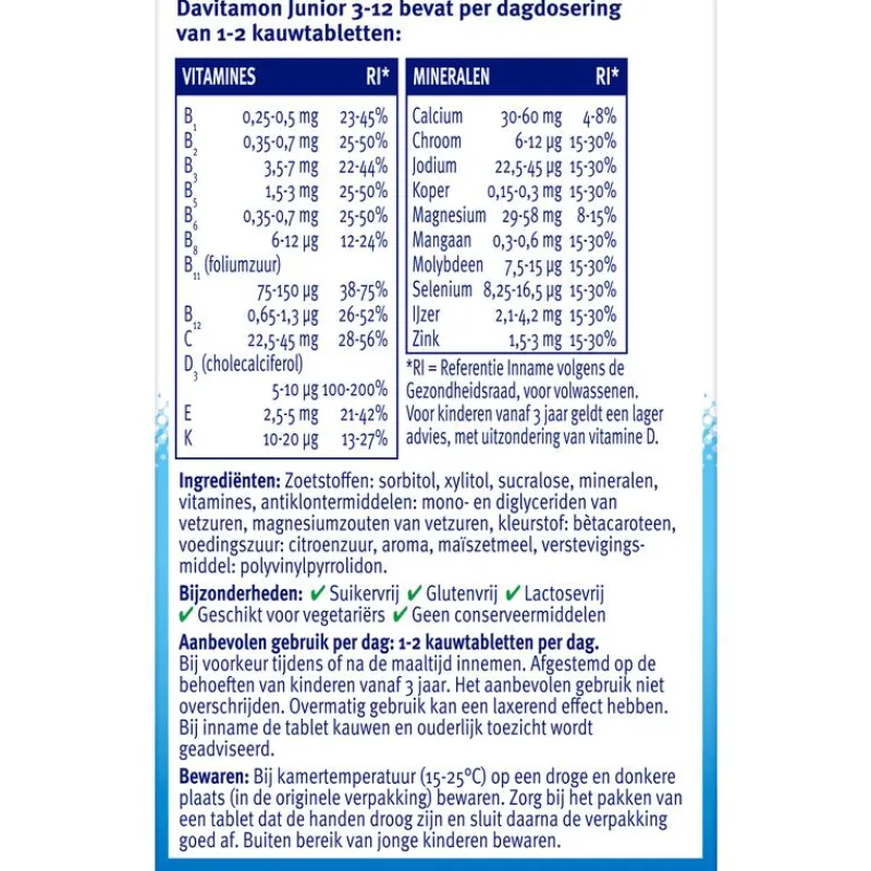 Outlet Davitamon Junior 3+ Kauwvitamines Multifruit