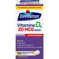 Discount Davitamon Vitamine D3 20 mcg Smelttabletten Voordeelverpakking 150 stuks