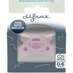 New Difrax Fopspeen Natural 0-6 Maanden Lichtroze BPA-vrij