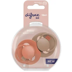 Outlet Difrax LOVI Prime Fopspeen 18+ maanden Granola/Orange