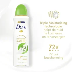 Clearance Dove Advanced Care Cucumber & Green Tea Deodorant Spray 200 ML
