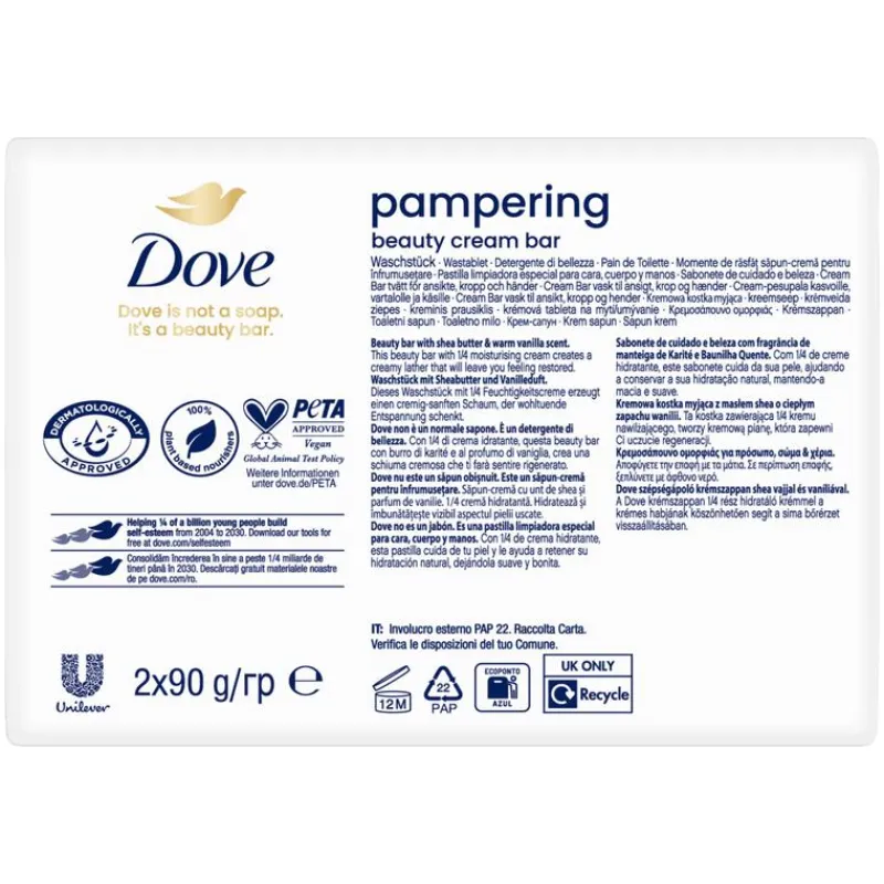 Online Dove Beauty Cream Sheabutter & Vanille Handzeep Bar 2 x 90 GR