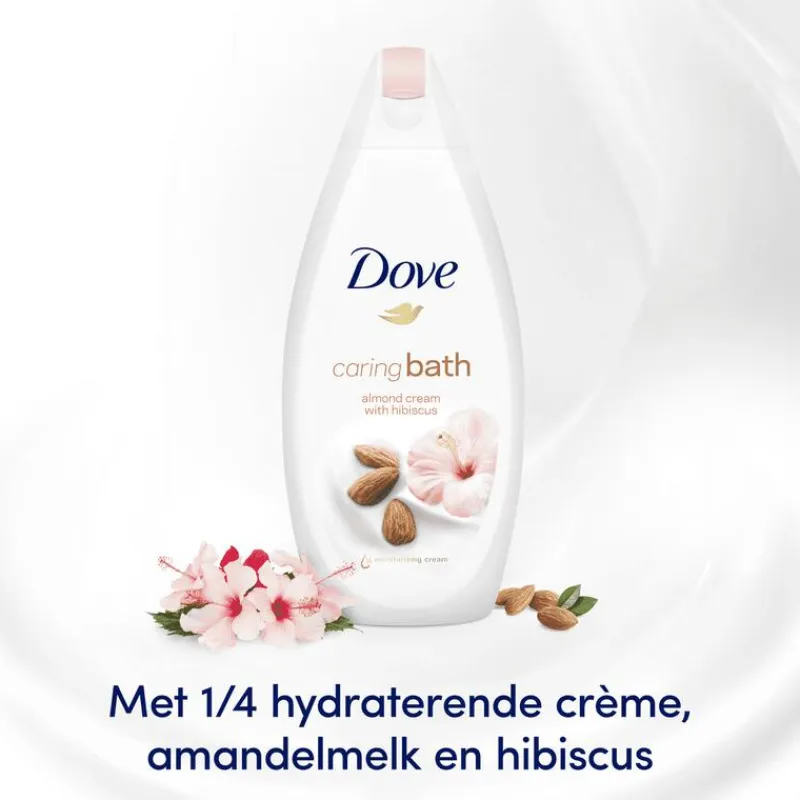 Outlet Dove Caring Bath Amandelmelk & Hibiscus Badcrème 450 ml