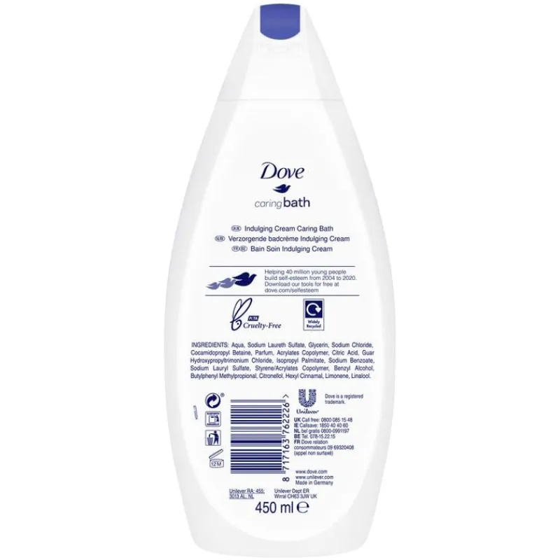 Discount Dove Caring Bath Indulging Cream Badcrème 450 ML