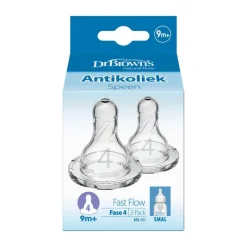 Clearance Dr. Brown's Dr. Brown’s Flesspeen 9+ Maanden Fase 4 Smalle Halsfles 2 stuks