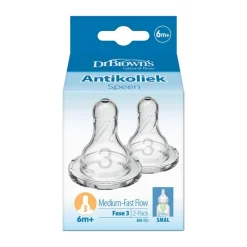 Clearance Dr. Brown's Dr. Brown’s Flesspeen 6+ Maanden Fase 3 Smalle Halsfles 2 stuks