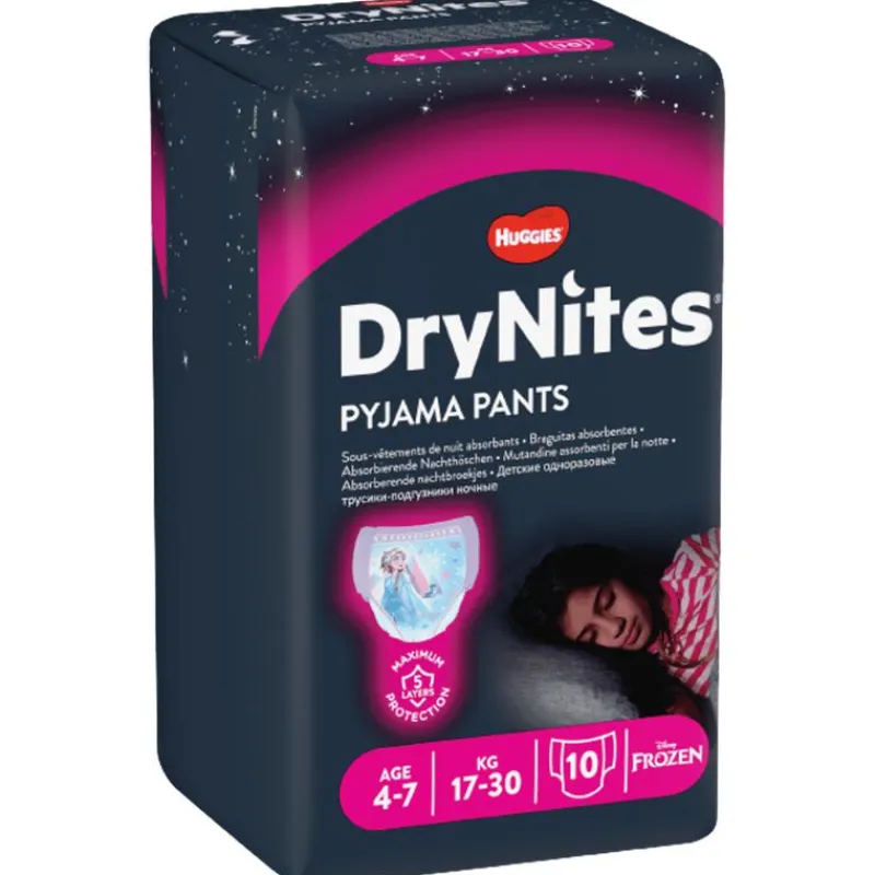 Online Huggies DryNites Frozen Luierbroekjes Meisjes 4 Tot 7 Jaar (17 - 30 kg) 10 stuks