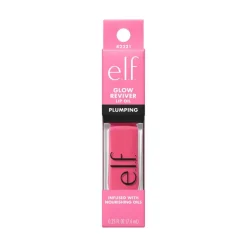 Discount e.l.f. Glow Reviver Plumping Lip Oil Neutral Pink Burst Bubble