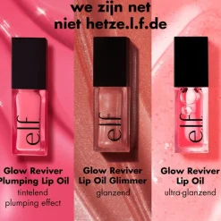 Discount e.l.f. Glow Reviver Plumping Lip Oil Neutral Pink Burst Bubble