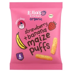 Discount Ella's Kitchen Maize Puffs Aardbei Banaan Snack Biologisch 6+ Maanden 20 GR