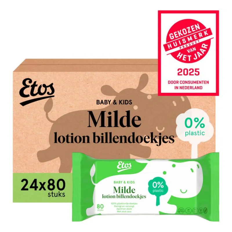 Clearance Etos Baby & Kids Milde lotion billendoekjes Megabox 24x80 Stuks