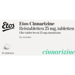 Etos Cinnarizine Reistabletten 25 mg 10 Stuks