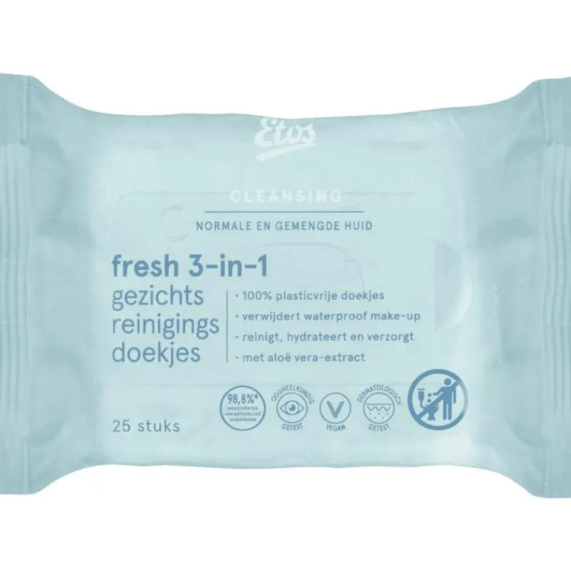 Best Etos Fresh 3-in-1 Face Cleansing Wipes 25 stuks