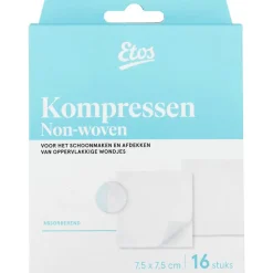 Online Etos Gaaskompressen 7,5 x 7,5 16 stuks