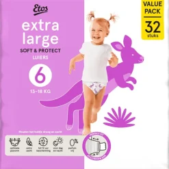Online Etos Luiers Extra Large Maat 6 13-18 kg Value pack 32 stuks