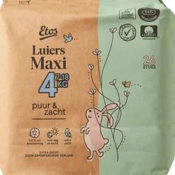 Clearance Etos Puur & Zacht Luiers Maxi Maat 4 7-18 kg 26 stuks