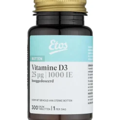 Etos Vitamine D3 25µg 1000 IE Hooggedoseerd Kauwtabletten 300 stuks