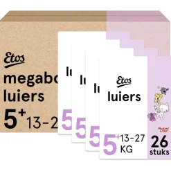 Clearance Etos Woezel & Pip Luiers Junior+ Maat 5+ Megabox 4x26 stuks