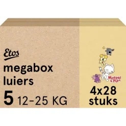 Etos Woezel & Pip Luiers Junior Maat 5 12-25 kg Megabox 4x28 stuks