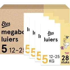 Etos Woezel & Pip Luiers Junior Maat 5 12-25 kg Megabox 4x28 stuks
