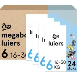 Online Etos Woezel & Pip Luiers XL Maat 6 16-30 kg Megabox 4x24 stuks