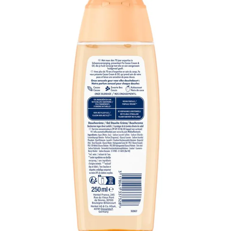 New FA Cream & Oil Cacao Showergel 250 ML