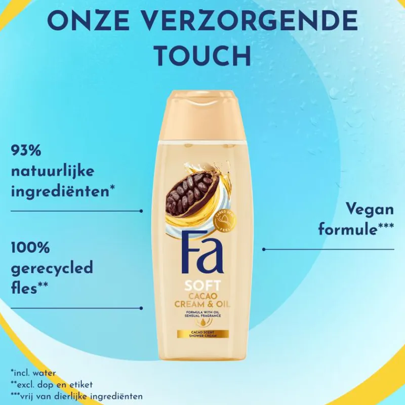 New FA Cream & Oil Cacao Showergel 250 ML
