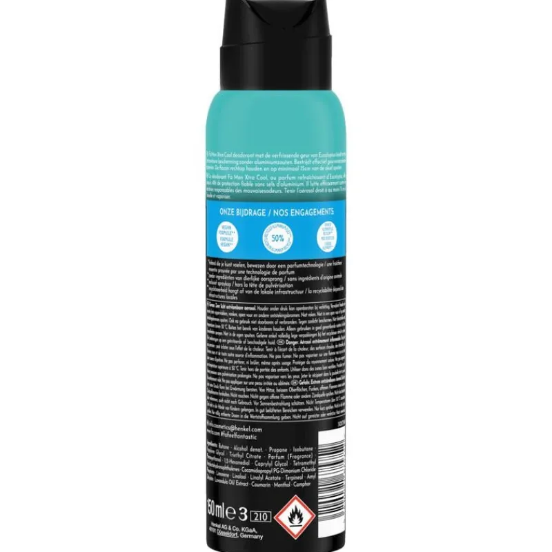 New FA Men Extreme Cool Deodorant Spray 150 ML